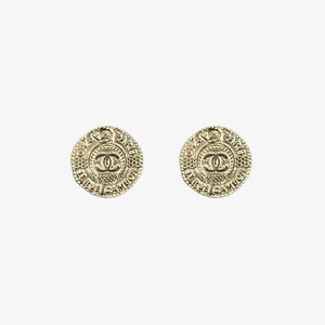 C617 - CHANEL Rue Cambon Gold Plated Earrings
