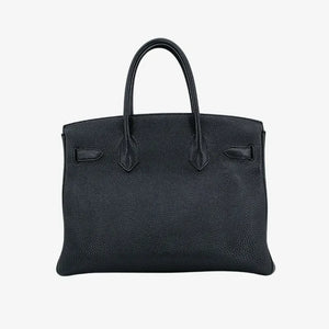 RA075 - HERMES Birkin 30 Black Taurillon Clemence Leather Handbag