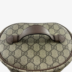 C571 - Gucci Brown Canvas Monogram Vanity Case