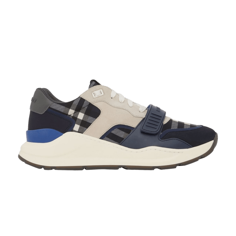 Burberry Check Sneakers Dark Charcoal Blue