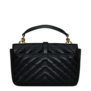 College Mini Leather Shoulder Bags - Black