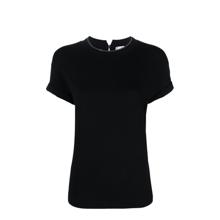 Monili-Detailed Cotton T-Shirt