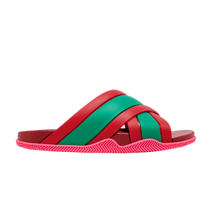 Gucci Wmns Web Stripe Slide Sandal 'Coral'
