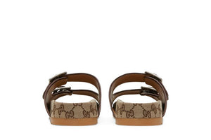 Gucci Strap Slide Sandal Beige Canvas