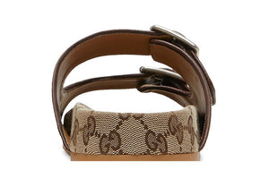 Gucci Strap Slide Sandal Beige Canvas