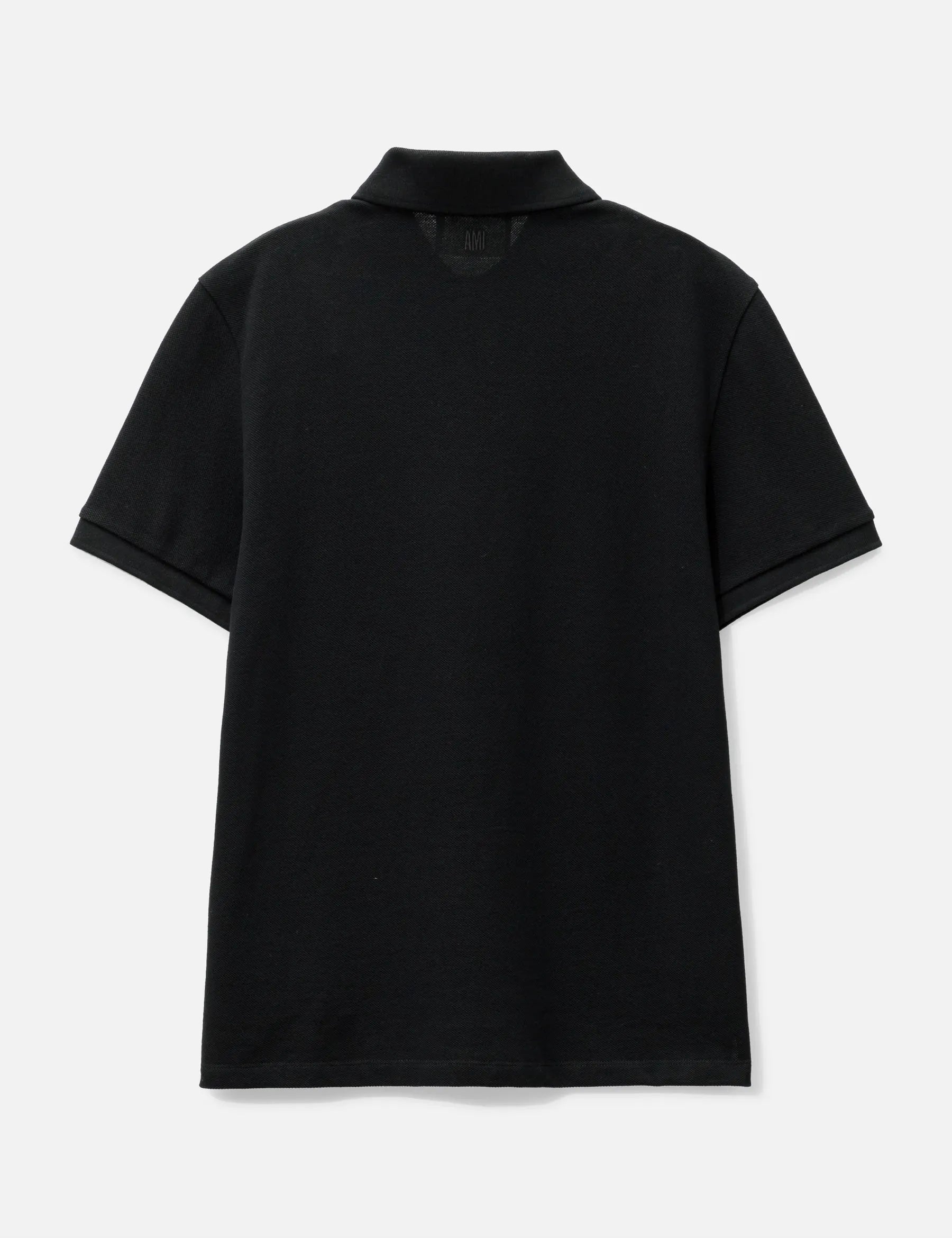 AMI PARIS Organic Cotton Regular Fit Polo T-Shirt (Black)