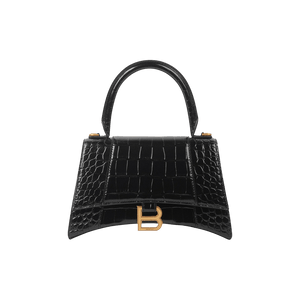 Balenciaga Hourglass Small Top Handle Bag Black