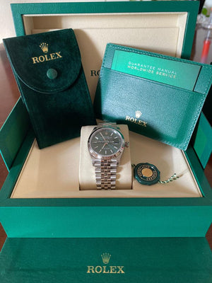 Rolex | Datejust | 126234 | White gold | 36 mm | Gold/Steel | Green | Automatic
