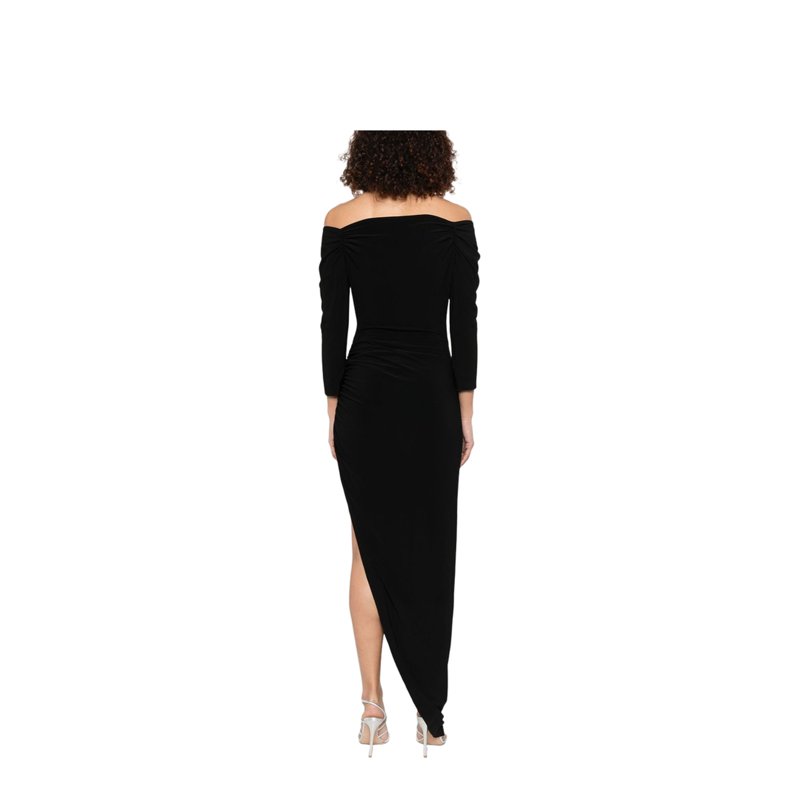 Off Shoulder Side Drape Gown
