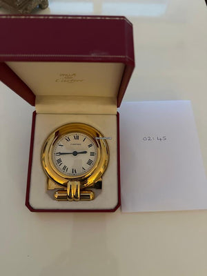 Cartier Desk Clock Cartier Pendulettes Réveil Masa Saati – Altın Kaplama Quar