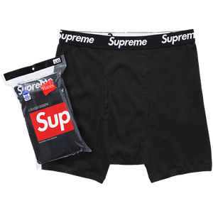 Supreme x Hanes Boxer Briefs (4 Pack) Black