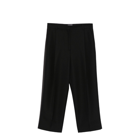 Wool Blend Pleated Trousers