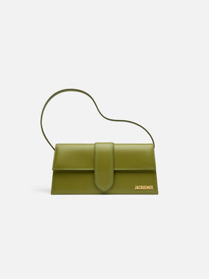 Jacquemus The Long Bambino Leather Structured Shoulder Bag Khaki