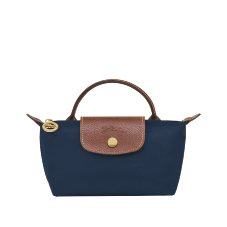 Longchamp Le Pliage Original Pouch with handle Navy - Recycled canvas