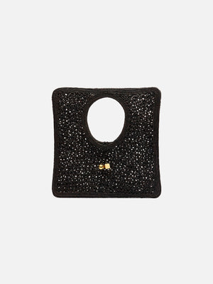 Jacquemus The Spiaggia Square Bag Raffia Square Bag Black