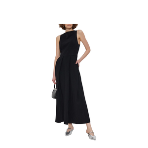 Technical Cady Sleeveless Dress with Pleats