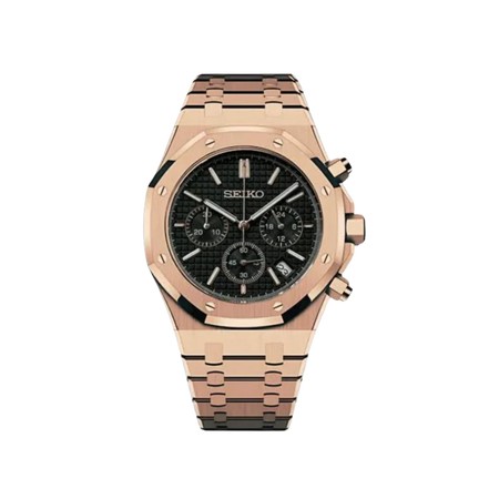 SEIKO MOD Royal Seikoak Rosegold Black Chrono