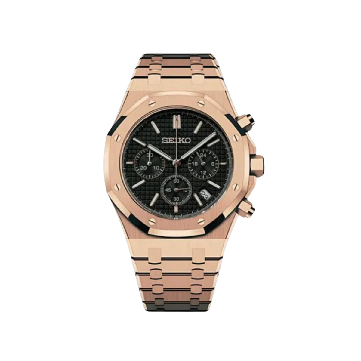 SEIKO Royal Seikoak Rosegold Black Chrono