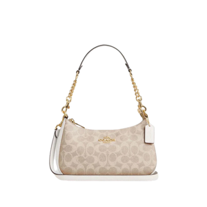Coach Teri Shoulder Bag In Signature Canvas Gold Sand Chalk