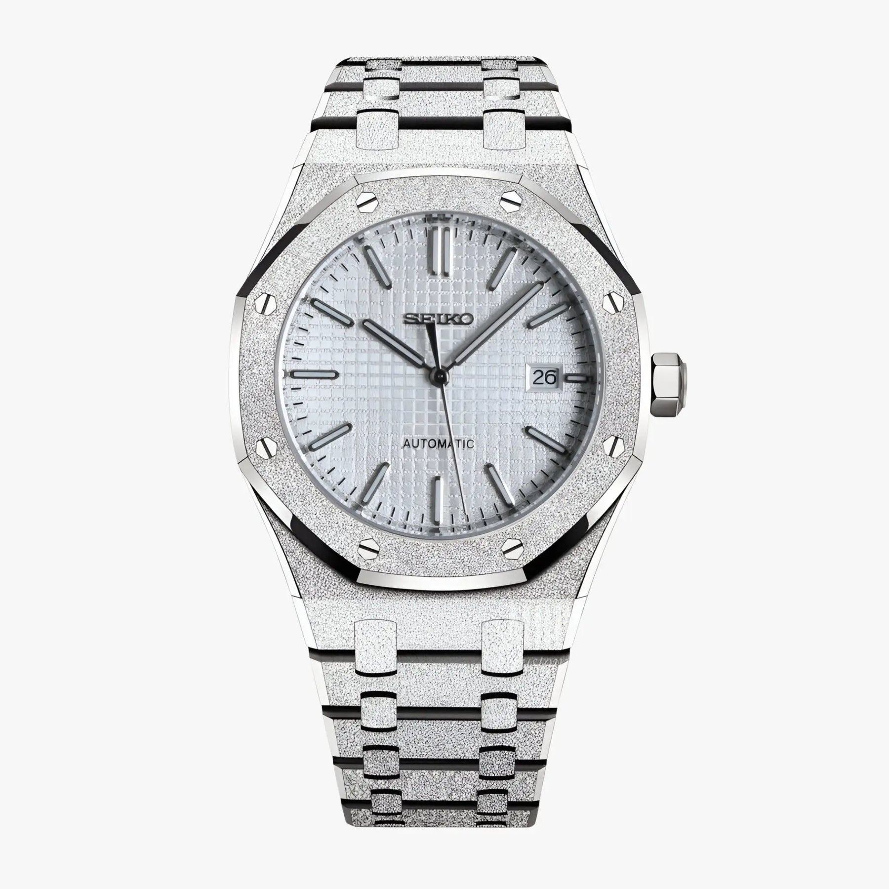 Royal Seikoak White Iced Out