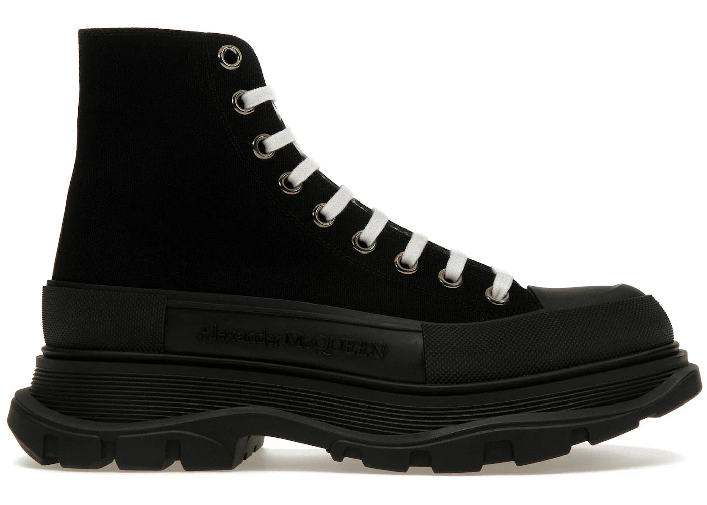Alexander Mcqueen Tread Slick Boot Black Black White