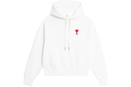 Ami Paris Ami de Coeur Tonal Small ADC Classic Fit Hoodie White/Red