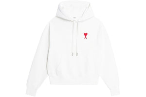 Ami Paris Ami de Coeur Tonal Small ADC Classic Fit Hoodie White/Red