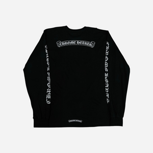 Chrome Hearts Scroll Logo Long Sleeve Pocket T-Shirt Black