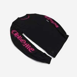 Chrome Hearts Long Sleeve Pocket Crew Hot Pink Black