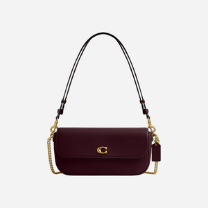 Coach Brook Flap Chain Bag Brass Merlot