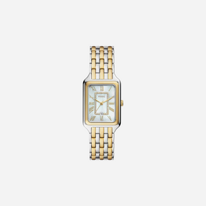 Fossil Raquel Three-Hand Date White Mother-Of-Pearl Dial Two-Tone Stainless Steel Watch