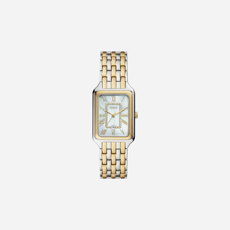 Fossil Raquel Three-Hand Date White Mother-Of-Pearl Dial Two-Tone Stainless Steel Watch