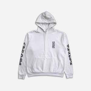 Chrome Hearts Vertical Logo Hoodie White
