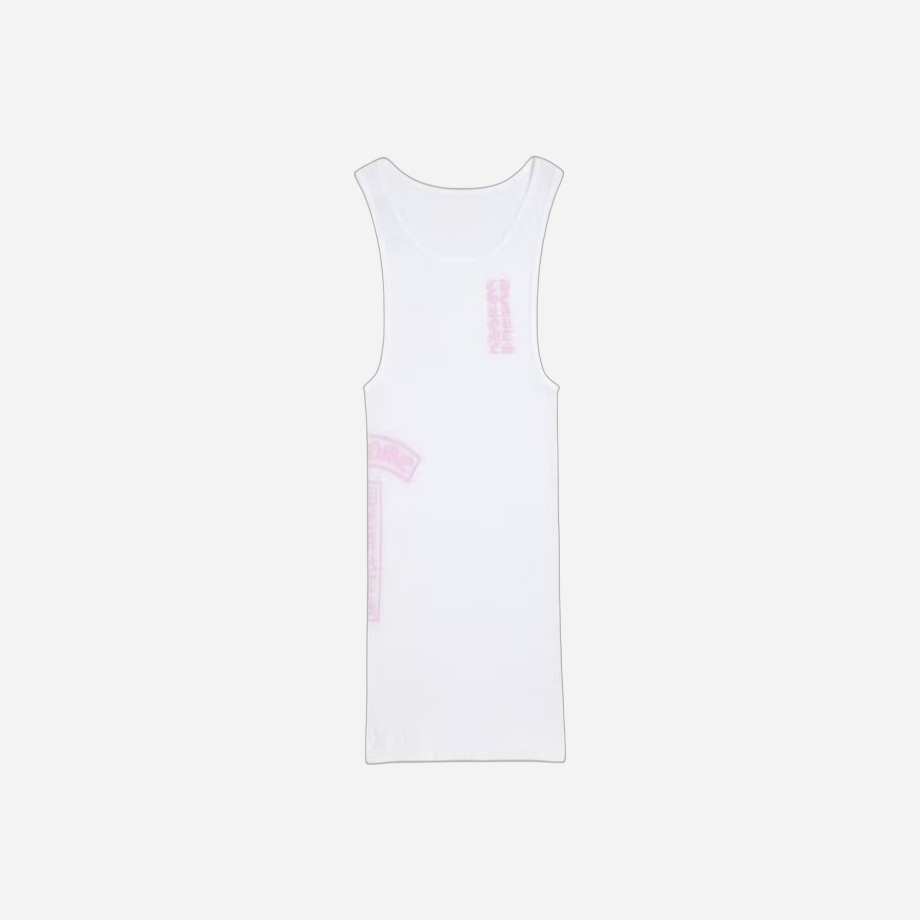 Chrome Hearts T Bar Rib Tank White Pink