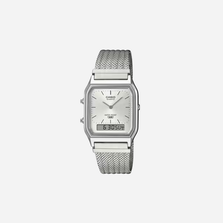 Casio Vintage AQ-230EM-7ADF Analog-Digital Mesh White Watch