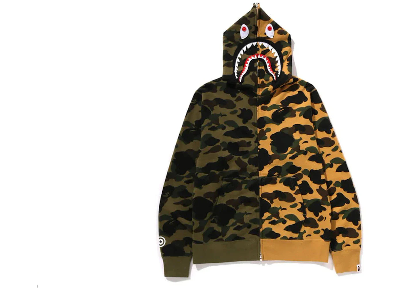 Bape 1St Camo Separate Shark Full Zip Hoodie Green