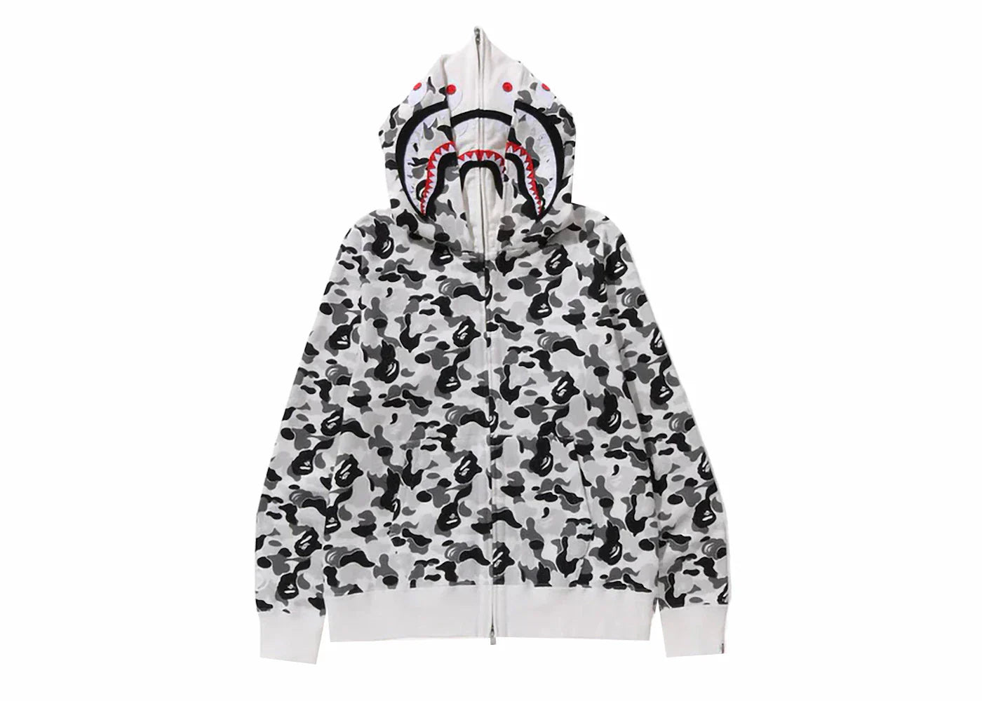 Bape Abc Camo Double Shark Full Zip Hoodie (Fw23) Grey
