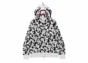 Bape Abc Camo Double Shark Full Zip Hoodie (Fw23) Grey