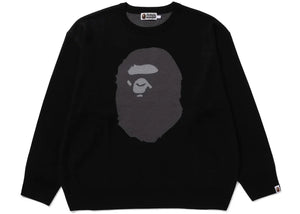 Bape Ape Head Jacquard Knit Sweater Black