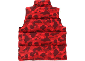Bape Color Camo Down Vest Red