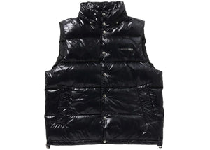 Bape Line Camo Debossed Nylon Down Vest Black