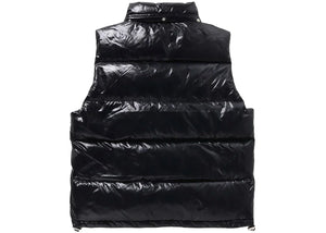 Bape Line Camo Debossed Nylon Down Vest Black