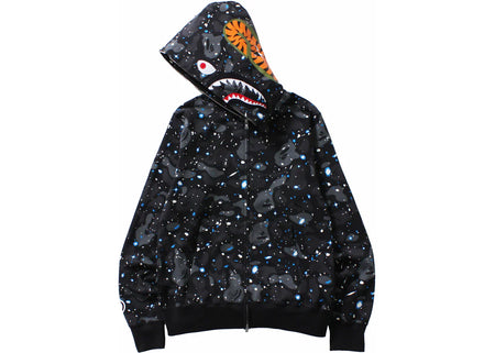 Bape Space Camo Shark Wgm Full-Zip Hoodie Black