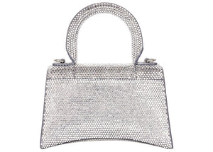 Balenciaga Hourglass Handbag XS Rhinestone Grey