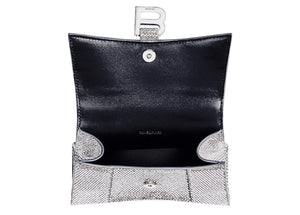 Balenciaga Hourglass Handbag XS Rhinestone Grey