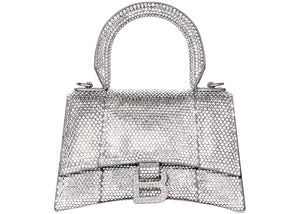 Balenciaga Hourglass Handbag XS Rhinestone Grey