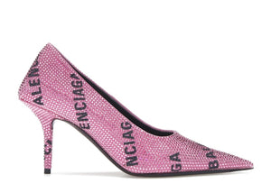 Balenciaga Square Knife Embellished Pumps Pink Black (Women's)