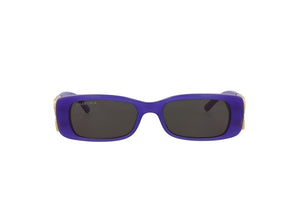 Balenciaga Square Rectangle Sunglasses Violet/Gold/Grey (BB0096S-30008871-004)