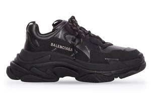 Balenciaga Triple S AllOver Logo Black Grey Leather Free