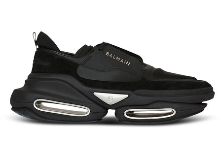 Balmain B-Bold Low-Top Black Suede